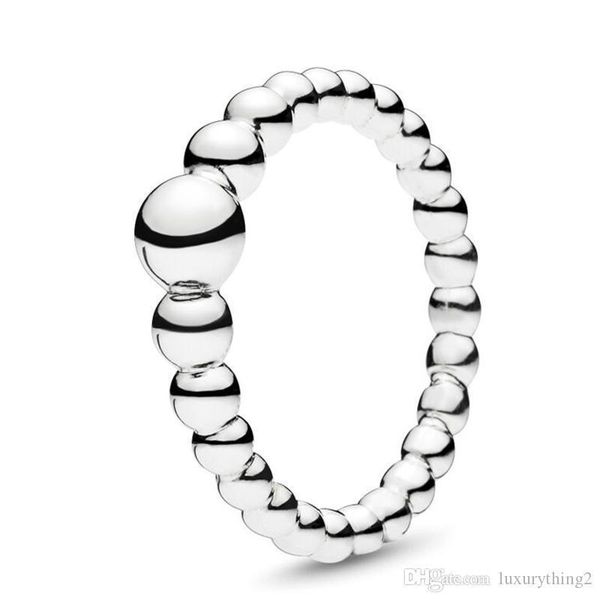 

строка шариков кольца стерлингового серебра 925 аутентичные с logo кольцо fit pandora оригинальный стиль свадебные украшения обручальное кол, Silver