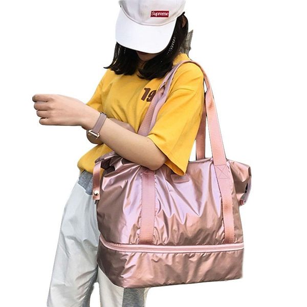 

waterproof anti-scratch women gym bag multifunctional outdoor travel hand bag with shoes compartment 3 colors