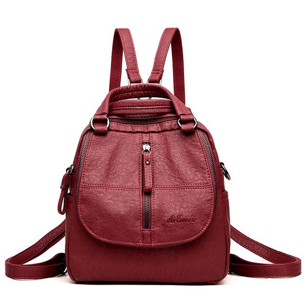 

women small backpack genuine leather zipper multifunction bags for women travel bagpack ladies shoulder bag mochila mujer