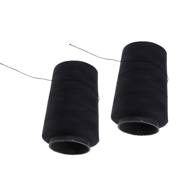 

2 rolls black hair weaving thread spool for wig making weft hair extensions braids