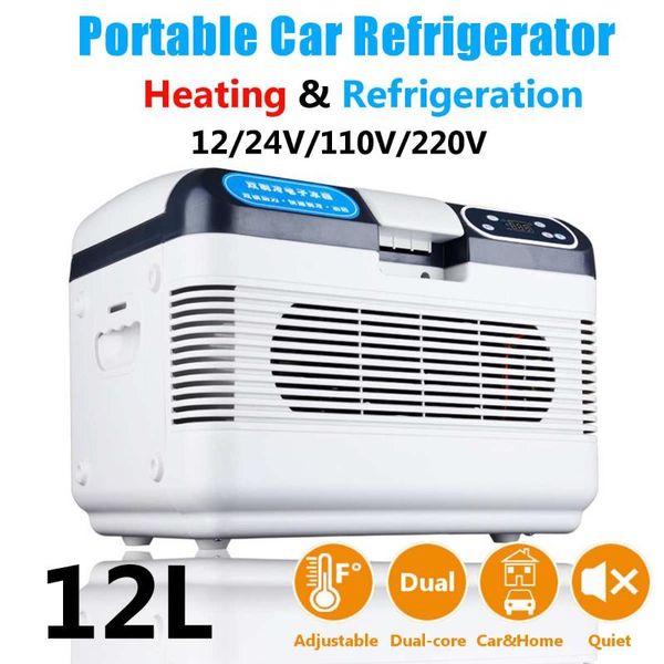 

12l 12v 24v мини-холодильник cooler и теплее холодильник с led display homecar бытовая двойного назначения путешествия холодильник