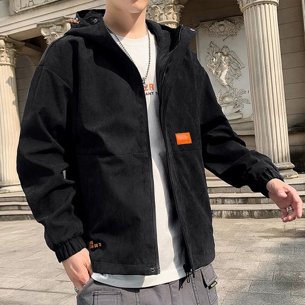 

jacket men's 2019 spring and autumn new style men's jacket teenager cardigan hooded hong kong style trend, Black;brown