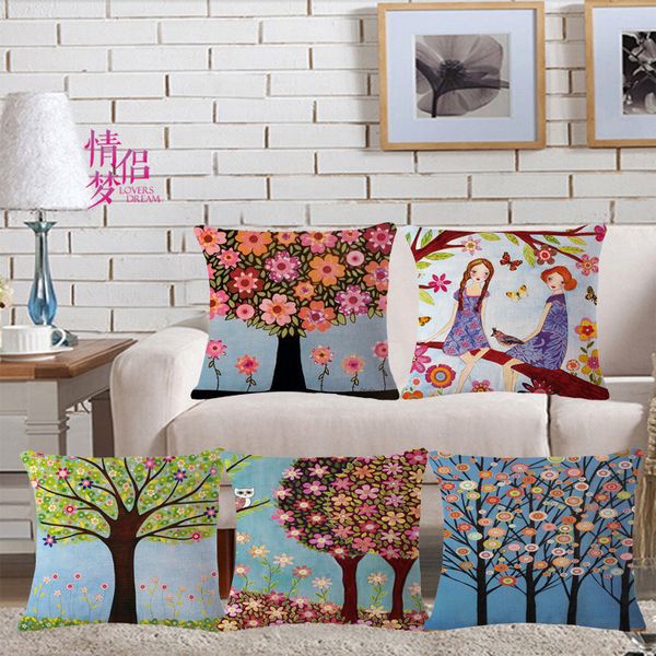 

hand colour cotton tree flax pillow back cushion loose coat