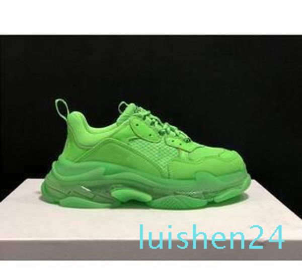 

platform casual shoes men green triple s sneakers women leather casual shoes low lace-up casual flat shoes red bottoms kanye clear l24, Black
