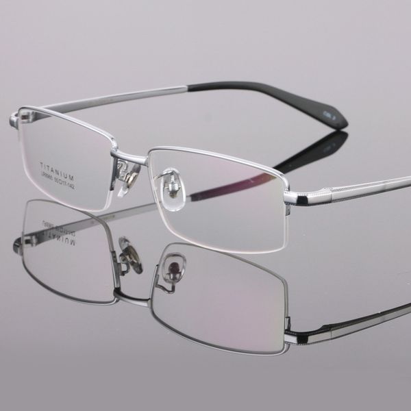 

pure titanium ultra light glasses frame business men's myopia half brand s, Silver