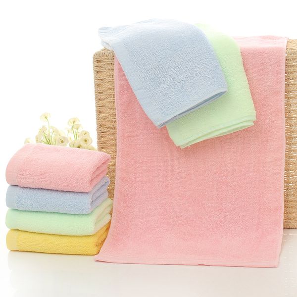 

1 piece solid color face towel 25*50cm soft cotton hand towel for adults children handkerchief quick-dry bathroom gift