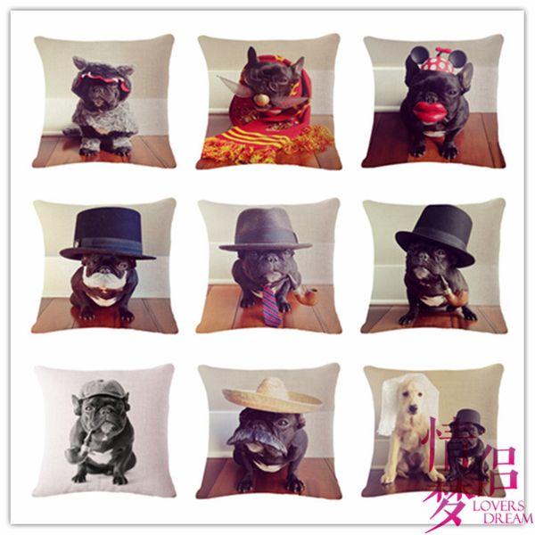 

bullfight dog cotton flax pillow back cushion cushion amazon heat sell can customized