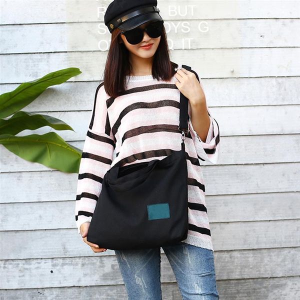 

fashion crossbody shopping bags canvas handbag women shoulder bag with removable strap multi pockets casual zipper bag
