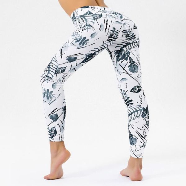 

female digital print fitness yoga leggings high waist hip push up running sports yoga leggings outdoor sport 0217, White;red