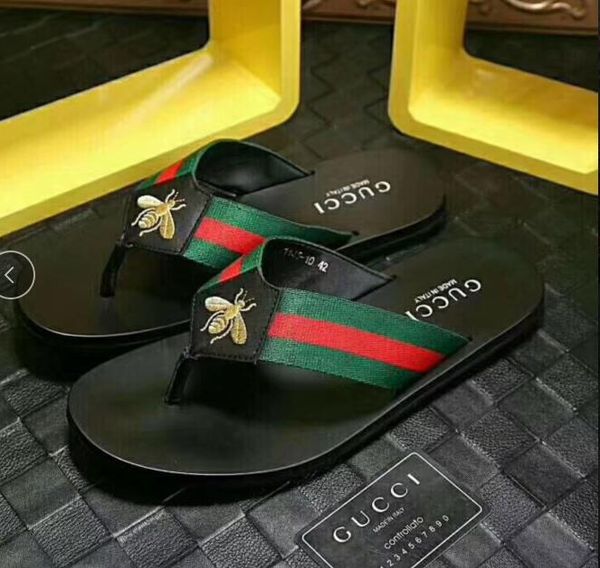

rubber slide sandal floral brocade men slipper gear bottoms flip flops women striped beach causal slipper us6-12 0105, Black