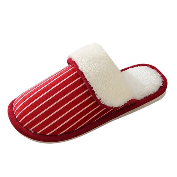 

jaycosin slippers shoes woman casual couples warm stripe slip on floor home slippers indoor shoes fuzzy cute fluffy, Black