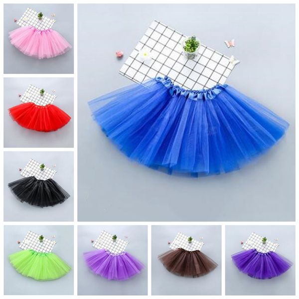 

tutu mini printed dresses kids clothes baby girls dance ballet skirts tulle pettiskirt fluffy princess fancy party costume dancewear yp7198, Blue