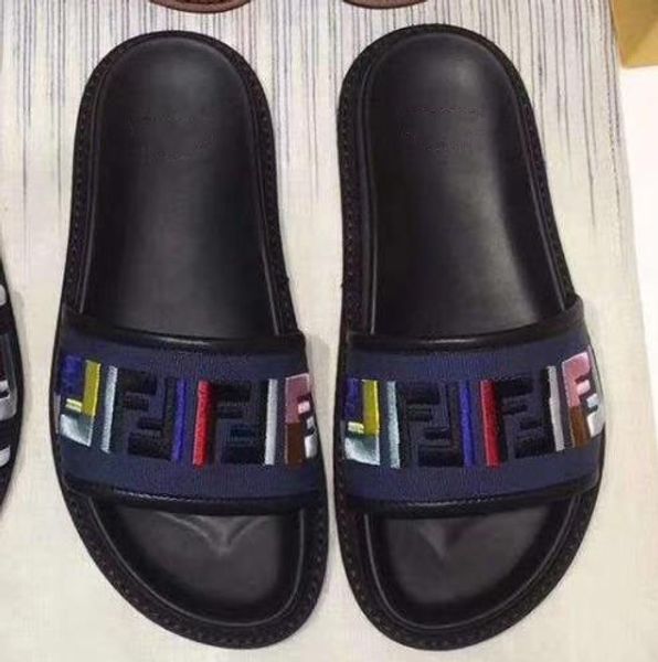 

2019 woman slippers sandals designer shoes summer flat sandals flip flops fashion sneakers sandals with box size:35-41 11, Black