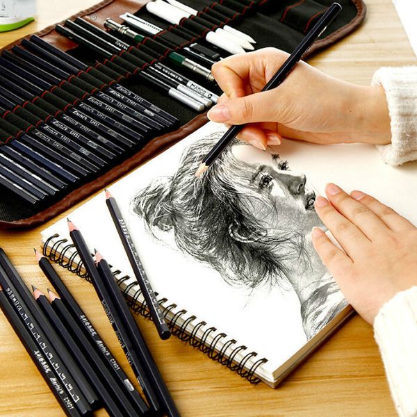 

эскиз набор карандаша для хранения полного набора взрослого эскиза начинающего инструмента рисования графика поставок искусства