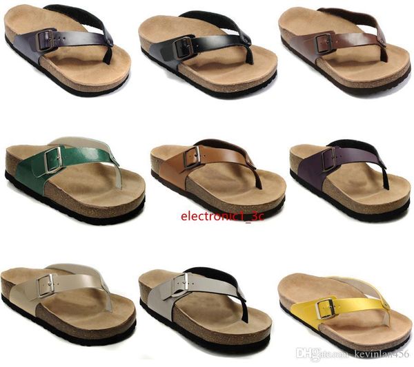 

new style flat sandals brand men s women casual shoes female summer slipper genuine leather slippers with orignal shoes box