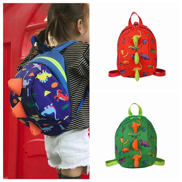 

cartoon dinosaur toddler kids baby backpack kindergarten school bags nursery rucksack walking safety harness bags