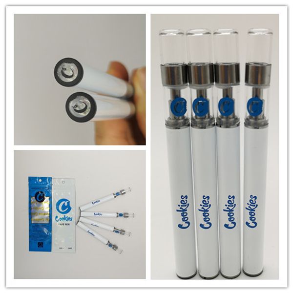 

0.5ml Печенье Vape Ручки Kit Одноразовые Vape Starter Kits 510 Масляные Форсунки Пустые Керамические катушки Картриджи 280mAh Vape батареи Ecig испарители