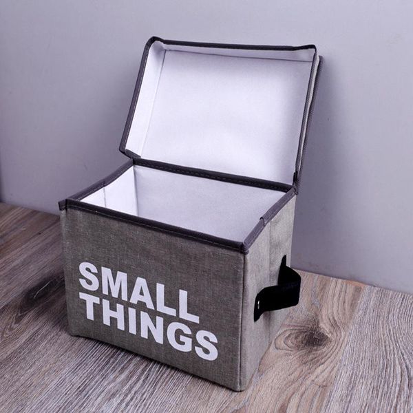 

folding clothes storage box baskets portable foldable letter print cotton linen storage bag toy snack storage basket large dh0801-2