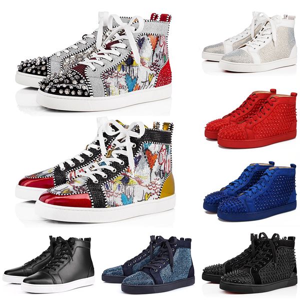 

christian louboutin red bottoms designer red bottoms studded spikes casual shoes men women party lovers fashion sneakers, White;red