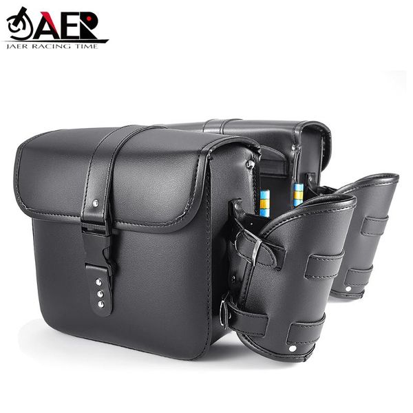 

jaer motorcycle saddle bags pu leather side tool bag luggage for piaggio aprilia