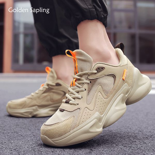 

golden sapling retro man sneaker for jogging summer breathable air mesh sport shoes height increasing trainers running sneakers