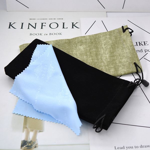 

glasses cloth microfiber glasses cloth thick sun bag, Silver
