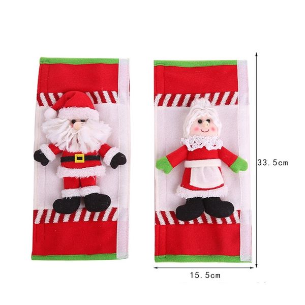 

2pcs / set santa холодильник ручка covers микроволновая печь двери холодильник ручка наборы кухонная техника рождество декор кухня инструмен