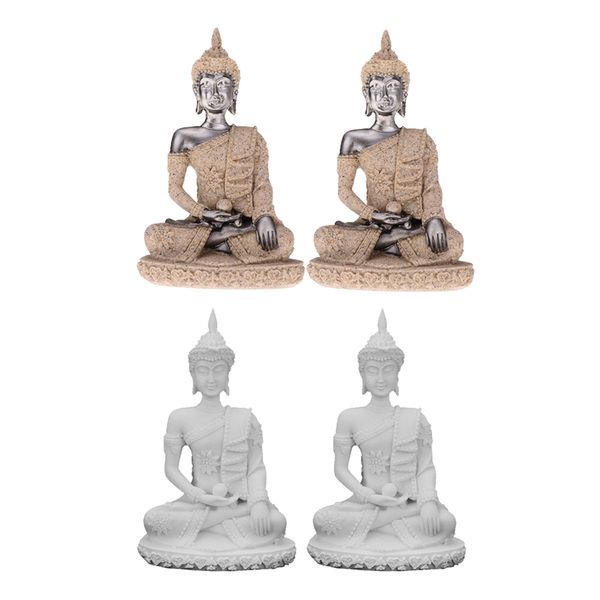 

4pcs handmade sandstone sitting meditation buddha statue sculpture figurine