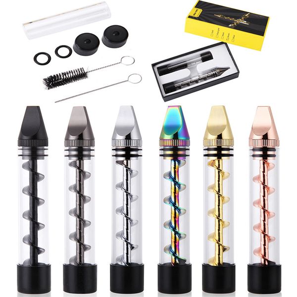 

flue-cured tobacco device smoking twisty glass blunt pipe obsolete with cleaning kit