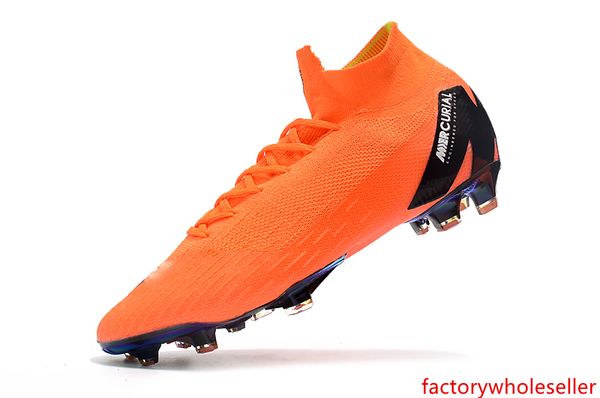 

new orange gold women soccer cleats mercurial superfly vi 360 elite 100% original 6 elite kids soccer shoes cr7 children football boots