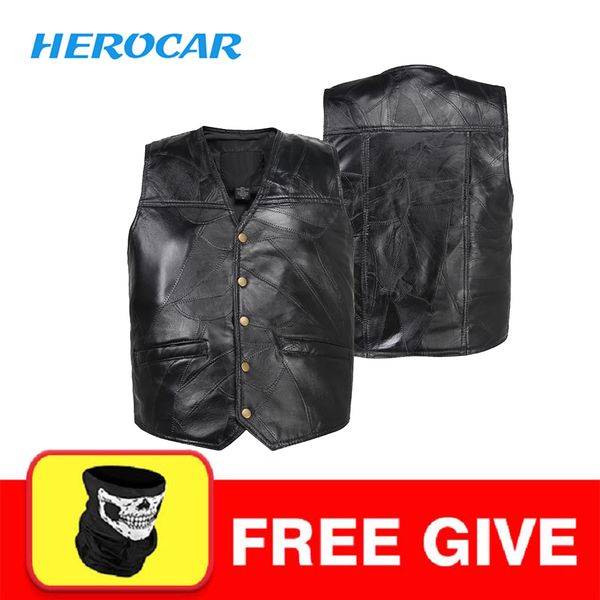 

new motorcycle jacket mens genuine leather vest punk retro classic style biker club casual vest moto clothing motorcycle jacket