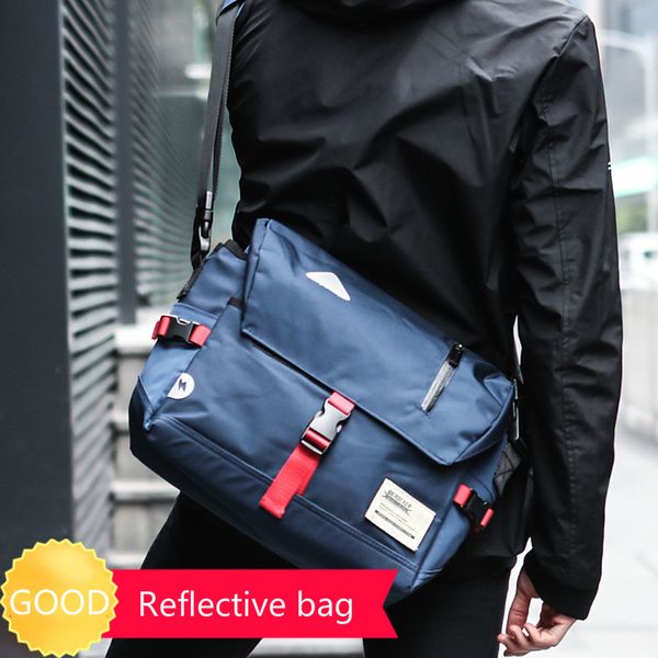 

new fashion outdoor reflective riding messenger bag dead bag simple shoulder casual oxford cloth crossbody