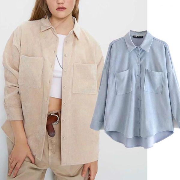 

brand spring england preppy oversize corduroy boyfriend shirt women blusas mujer de moda womens and blouse plus size ing, White