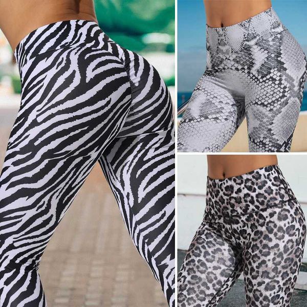 

snack yoga elastic animal skin sports leggings winterwarm women pants gym sportswear leggings, White;red