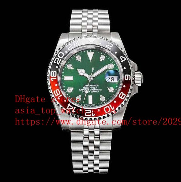 

2019 latest versi 6 style big diamond watch 40mm ceramic bezel 116610 asia 2813 movement automatic mens watch, Slivery;brown