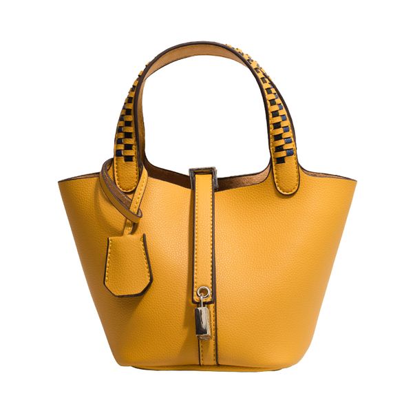 

vegetable basket bucket bag 2020 fashion woven single shoulder handbag solid color large capacity female bag