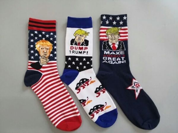 

donald trump mens designer socks make america great again luxury socks for women trump followers us flag sports ankle high socks eur 36-44, Black