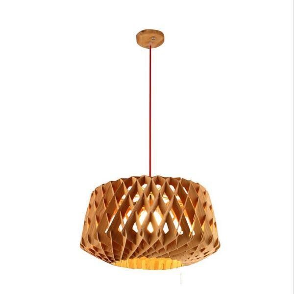 Honeycomb Pendant Light Diy Led Wooden Suspending Chandelier Lamp