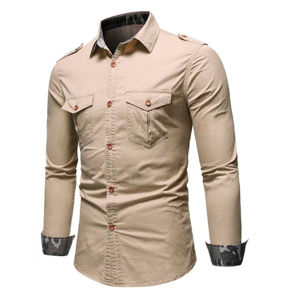 

feitong men casual solid shirt panel button down denim shirt with pockets blouse camisa social masculina, White;black