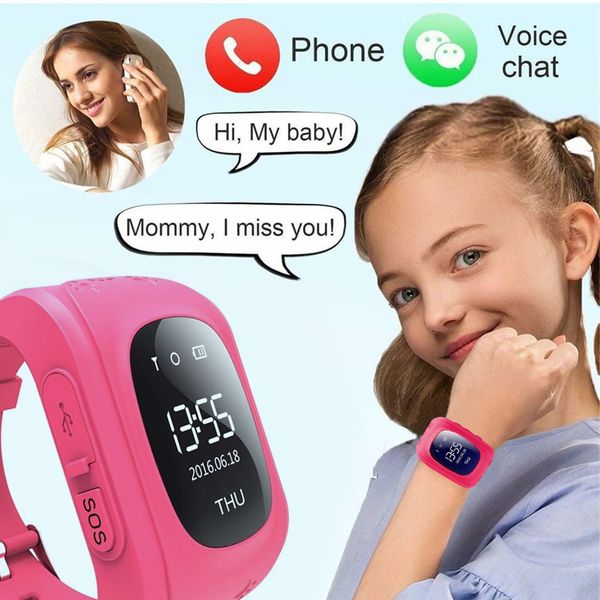 

kids smart watch for children call watch gps anti lost oled children tracker sos smart phone monitoring positioning baby watch, Slivery;brown