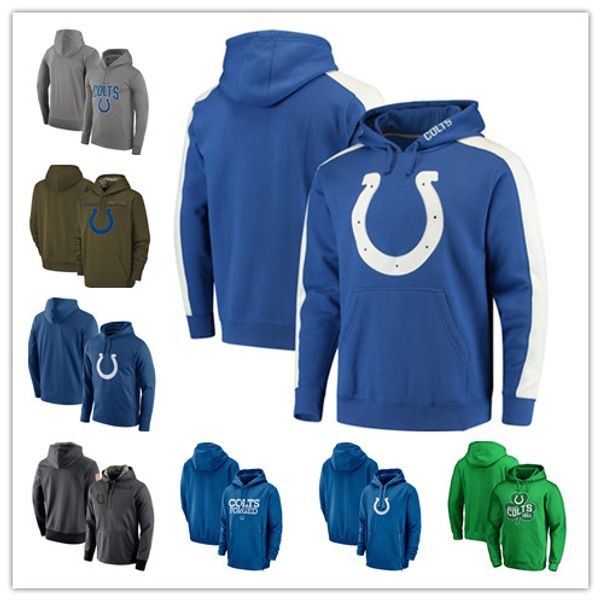 

2019 new men indianapolis sweatshirt colts salute to service sideline therma performance teal green pullover hoodie, Blue;black