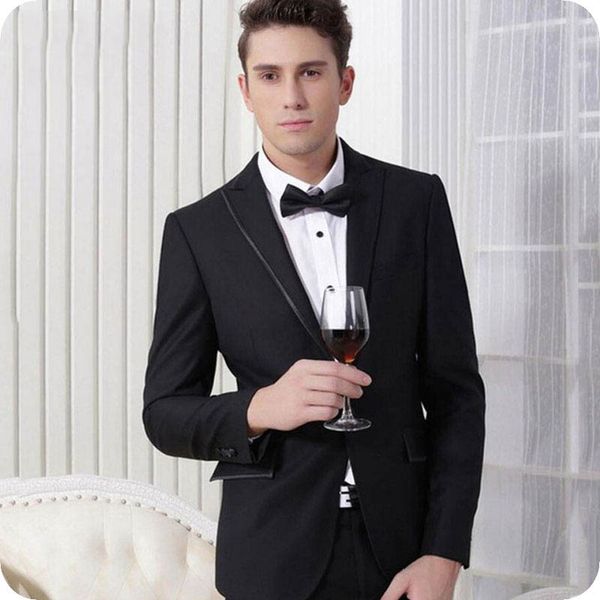 

men suits wedding tailor made black groom tuxedos groomsmen man blazer jacket pants 2piece slim fit terno masculino costume homme prom party, Black;gray
