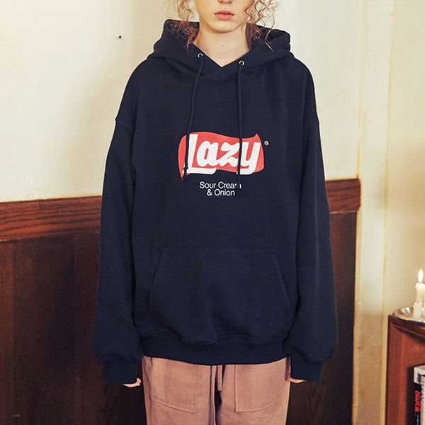 

korean version loose hooded harajuku thick coat jacket lazy sweatshirt women tracksuit fleece hoodies sweatshirt, Black