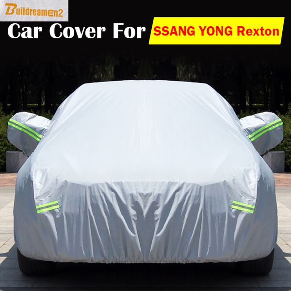 

buildreamen2 auto cover car anti uv scratch snow sun frost rain dust resistant cover waterproof for ssang yong rexton