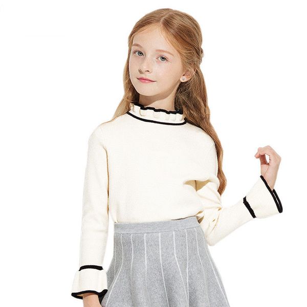 

girls sweater long sleeved knitwear autumn candy color toddler kids pullovers jumper winter children sweaters, Blue