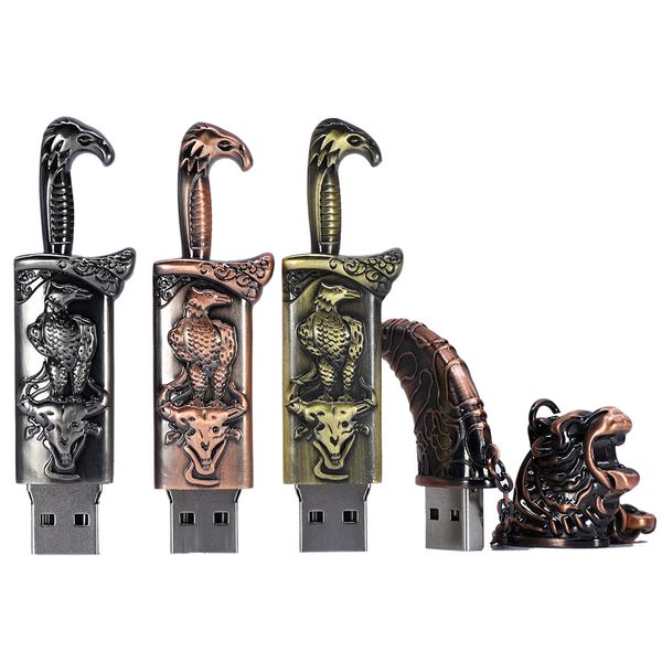 

pendrive metal thumb drive knife usb flash drive 4gb 8gb 16gb 32gb 64gb eagle pen drive tiger usb disk for boy /man gift