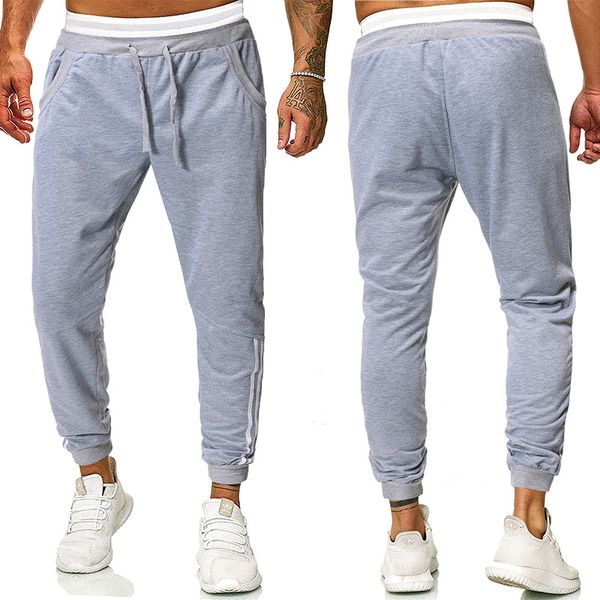 

gym running jogger male trousers men's casual sporting pants fashion long pocket sweatpants autumn loose comfortable pants y, Black