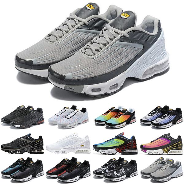 

2020 new tn plus 3 men women running shoes triple white black iridescent parachute pack hyper violet mens trainers sports sneakers runners