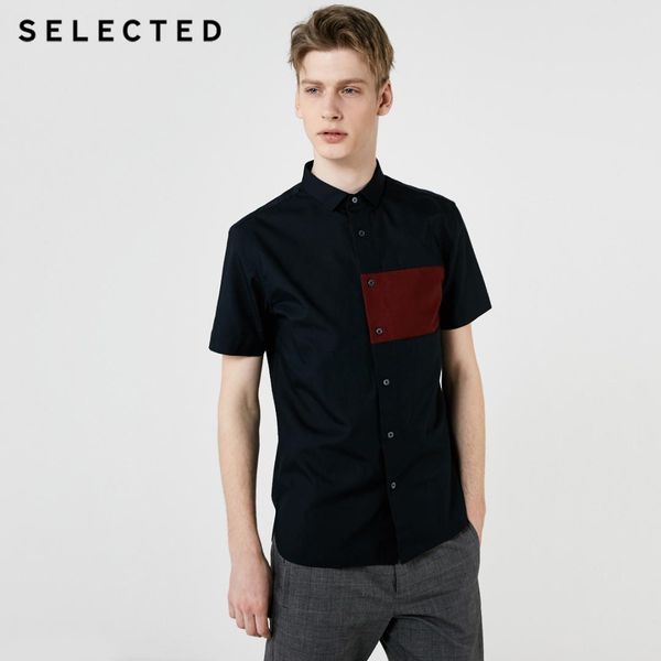

men's contrasting short-sleeved shirt s|419204525, White;black