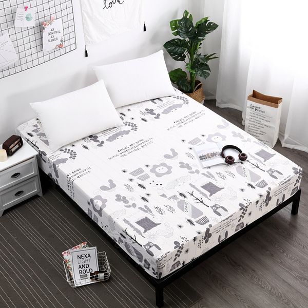 

waterproof printing bed mattress cover waterproof mattress protector pad fitted sheet separated water bed linens with elastic